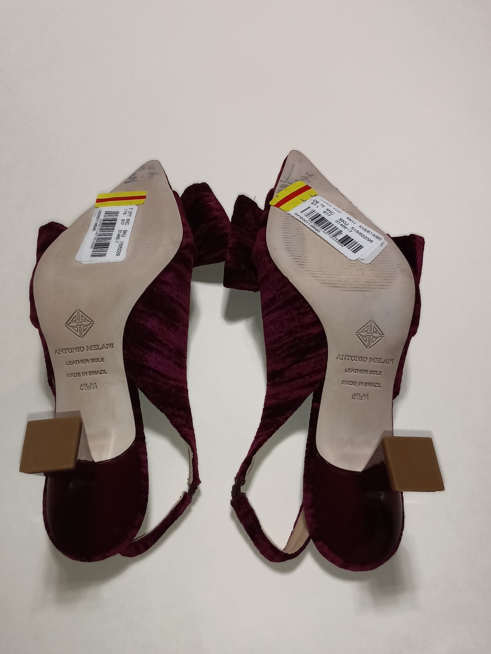 ANTONIO MELANI Lenore Velvet Bow Detail Slingback Pumps Size 6.5 - Picture 7 of 10